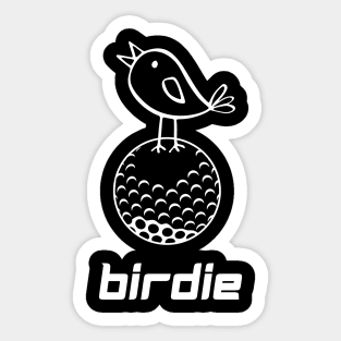 Golf Birdie T-Shirt - Funny Golf Pun Doodle Graphic Tee. Cute Bird on Golf Ball Design. Perfect Gift for Golfers and Caddies. Sticker